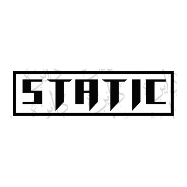 استیکر اسلپ طرح STATIC سفید سیاه