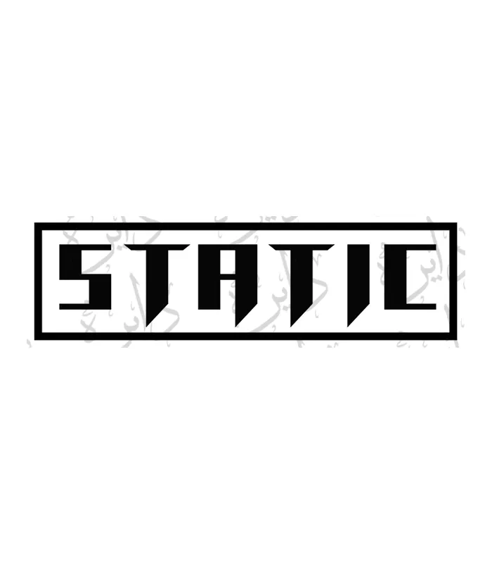 استیکر اسلپ طرح STATIC سفید سیاه