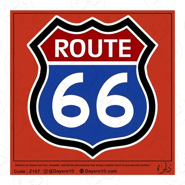 استیکر بزرگ طرح ROUTE 66 Z107
