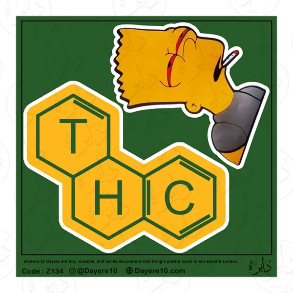 استیکر بزرگ طرح THC Z134