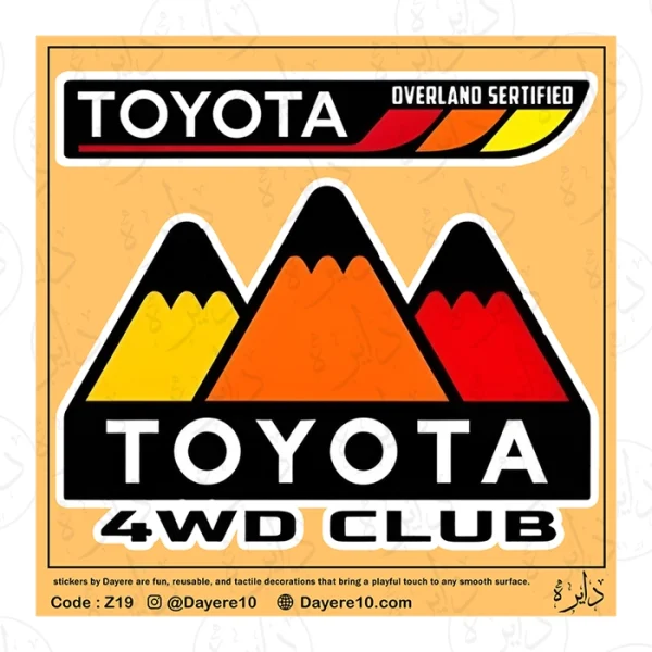 استیکر بزرگ طرح TOYOTA 4WD CLUB Z