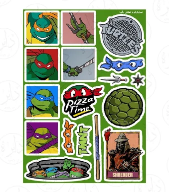 استیکر کالکشن طرح لاکپشتهای نینجا A50